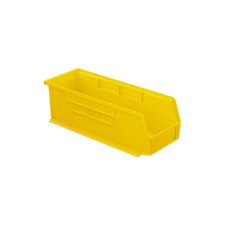 Akro-Mils Hang & Stack Storage Bin, Plastic, Yellow, 5 in H, 5-1/2 in W, 14-3/4 in L, 12 PK 30234 YELLO